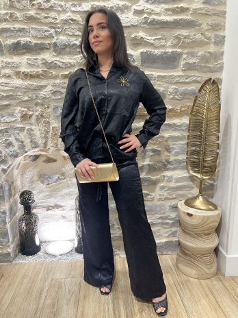 Pantalon noir texturé