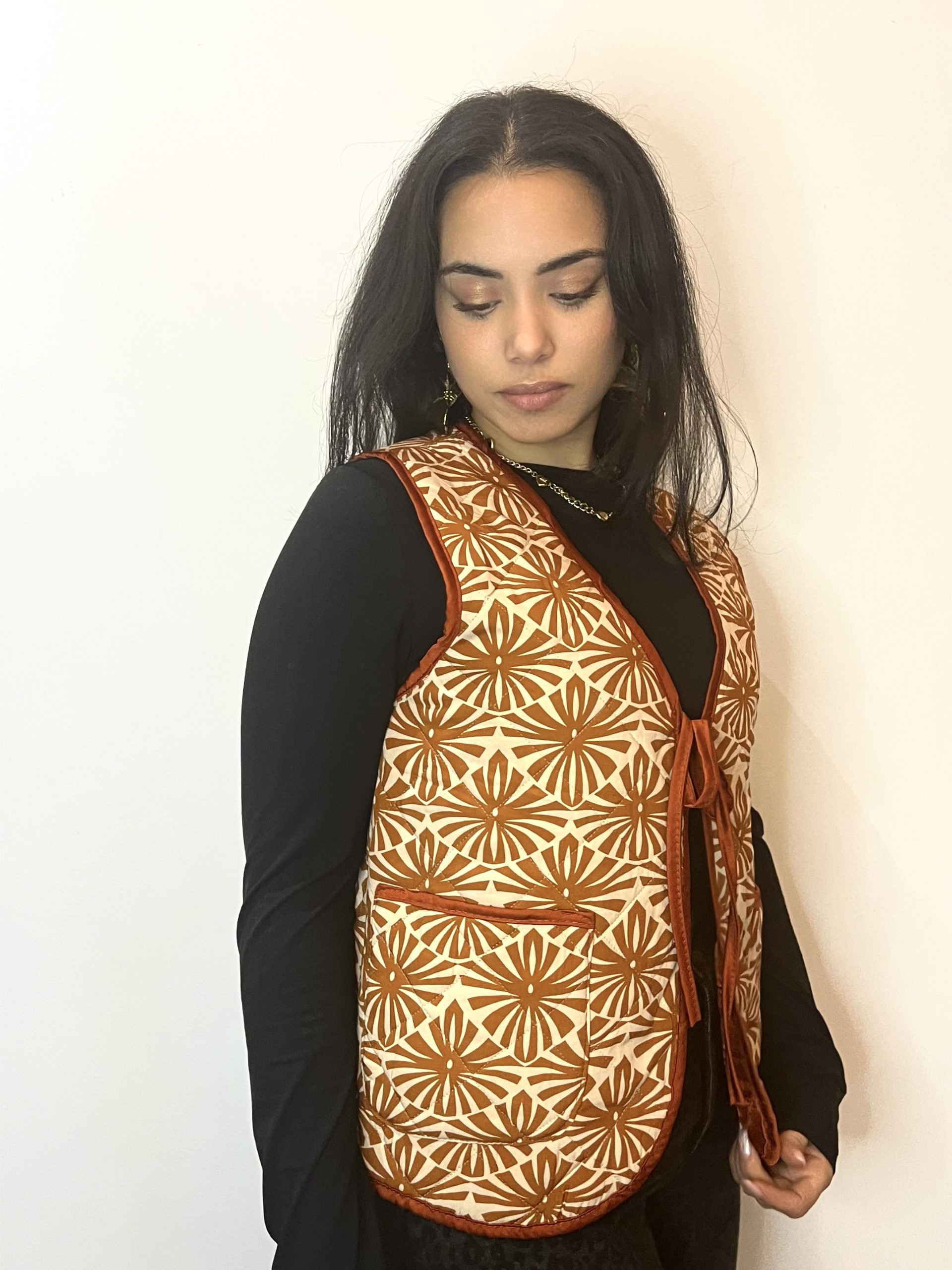 Gilet à imprimé orangé – Image 2
