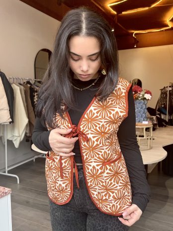 Gilet à imprimé orangé