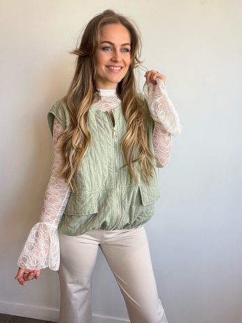 VESTE SANS MANCHES VERT